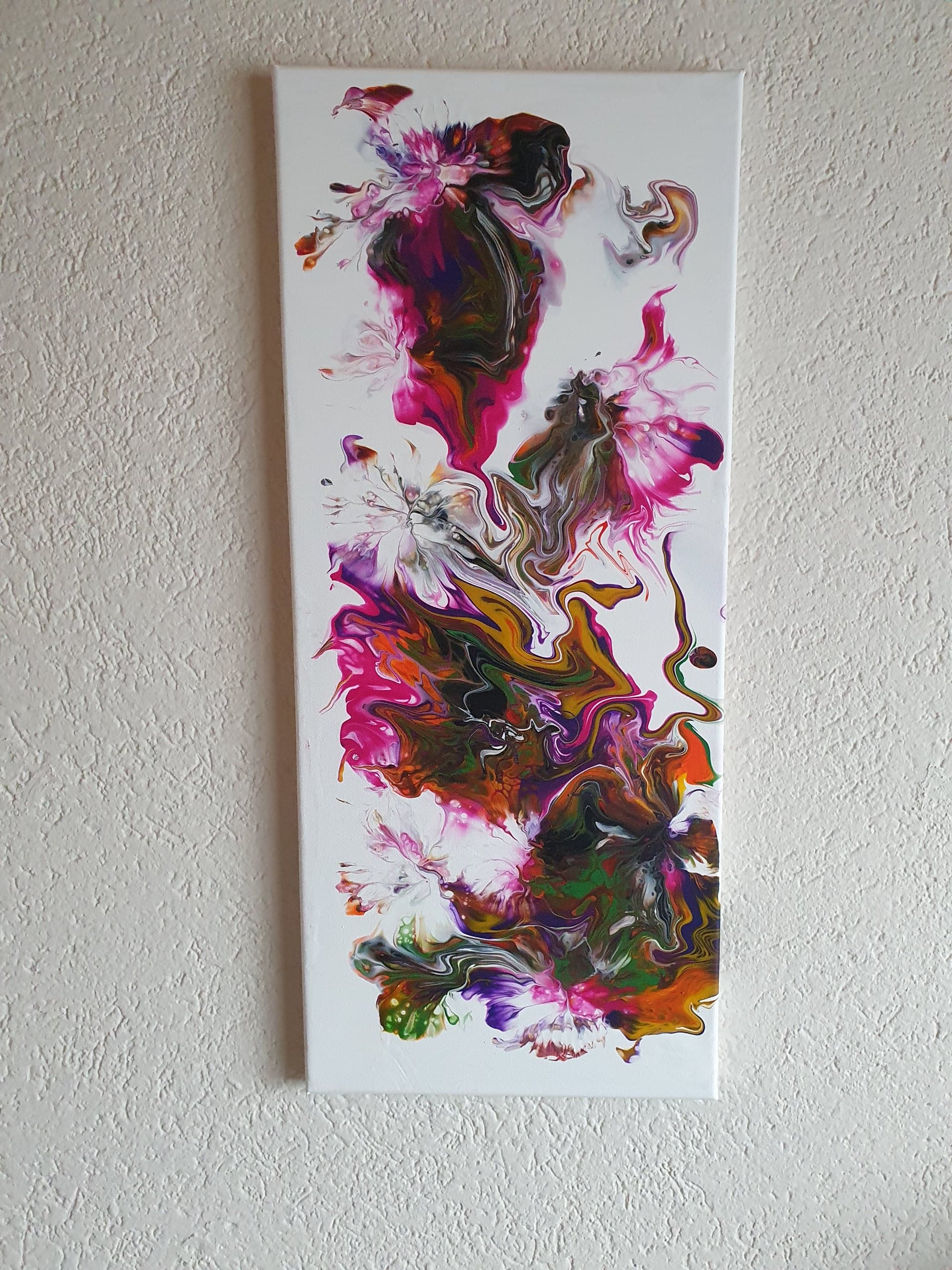 Blumen und Schmetterlinge pink, grün